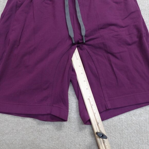 Lululemon Shorts Large Purple Red  Gray Solid Unlined 10" Fuchsia City Sweat - Picture 4 of 11